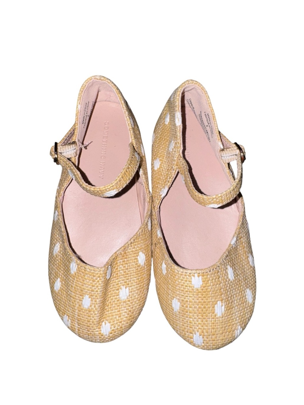 Something Navy Girls' Yellow Polka Dot Mary Jane Shoes